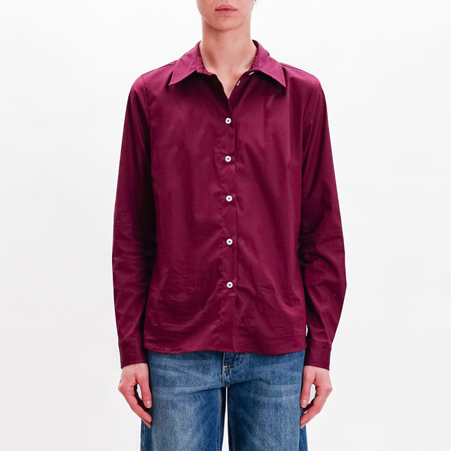 Tensione in-Camicia cotone slim fit - Bordeaux