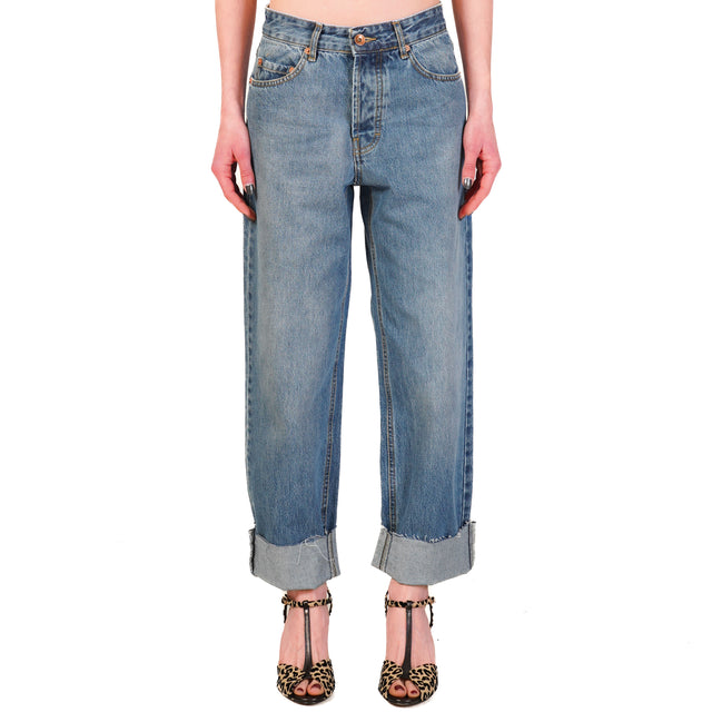 Tensione in-Jeans baggy taglio vivo - denim