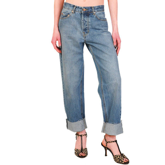 Tensione in-Jeans baggy taglio vivo - denim