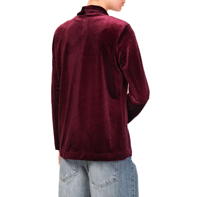 Tension in-Jacket Velvet 1 Button - Bordeaux