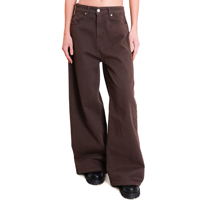 Tensione in-Pantalone GIUSI wide leg - moro