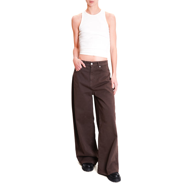 Tensione in-Pantalone GIUSI wide leg - moro