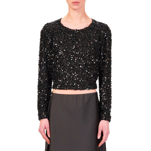 Tensione in-Blusa con paillettes - nero