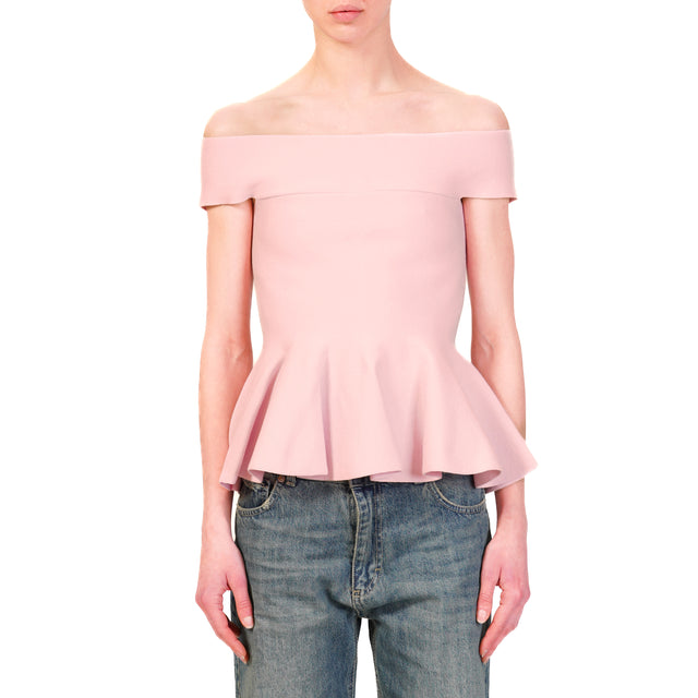 Tensione in-Top shiffer in maglia con baschina - pink