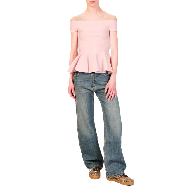 Tensione in-Top shiffer in maglia con baschina - pink