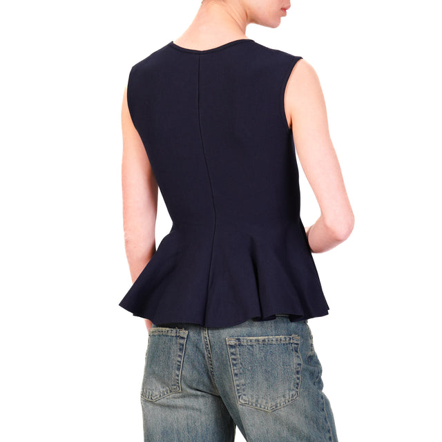 Tensione in-Top maglia con baschina - blu