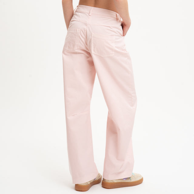 Tensione in-Pantalone barrel cotone elasticizzato con charms- rosa