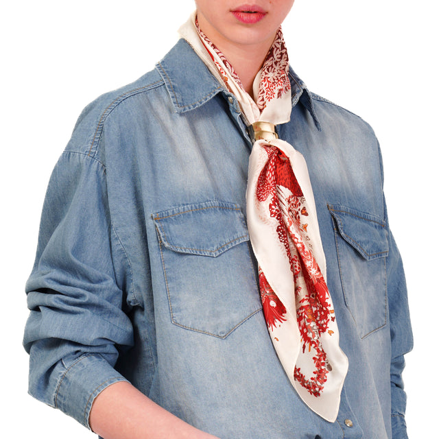 Tensione in-Camicia jeans con foulard - denim