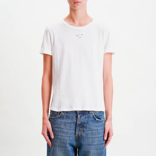 Tensione in-T-shirt cotone elasticizzata - bianco