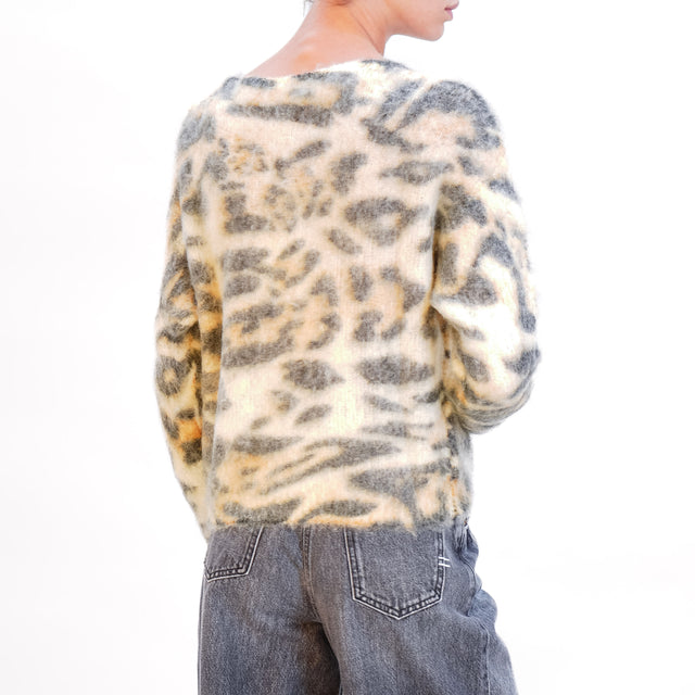 Tensione in-Maglia mohair fantasia animalier - burro