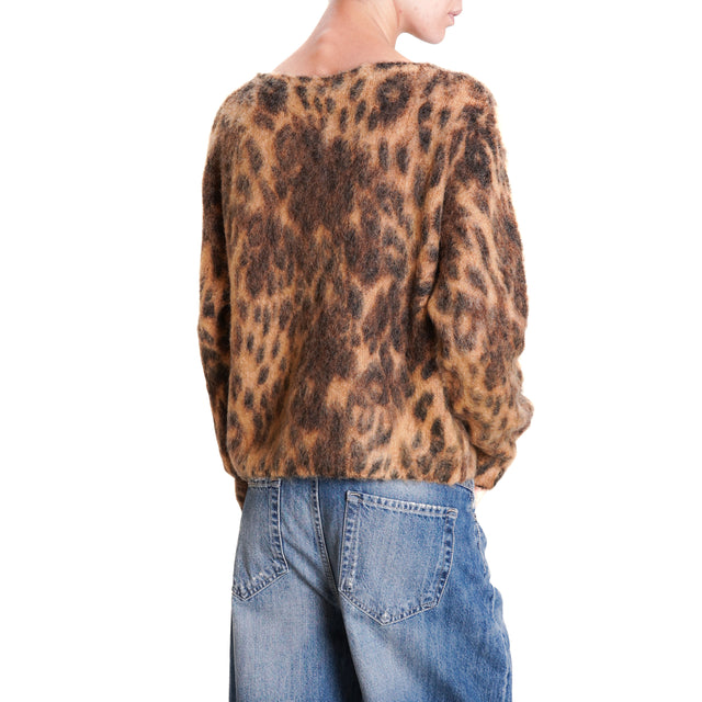 Tensione in-Maglia mohair fantasia animalier - sughero