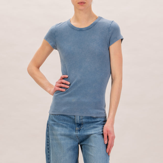 Vicolo-Camiseta media manga con lavado a la piedra - jeans
