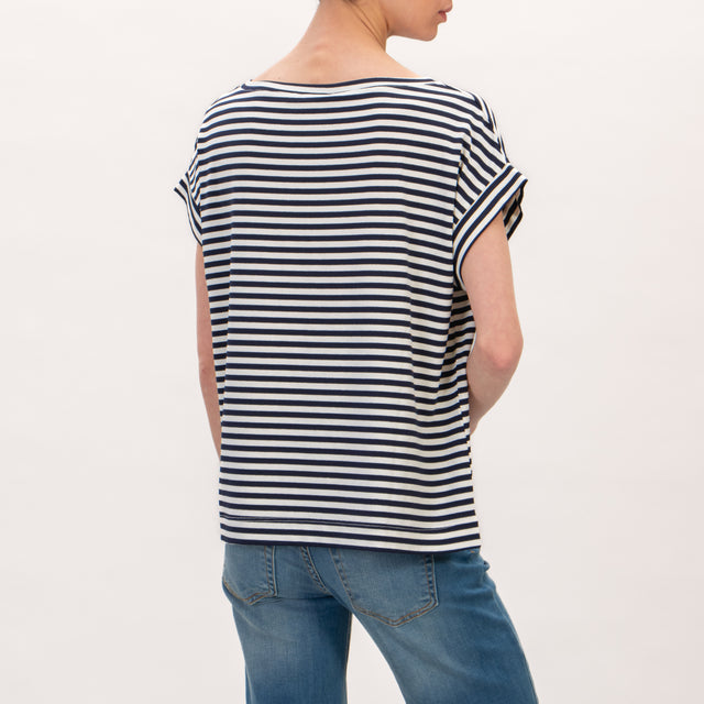 Vicolo - Camiseta de rayas box - white/blue