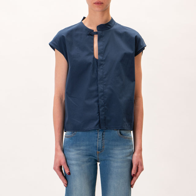 Souvenir-Camisa sin mangas con aberturas laterales - azul