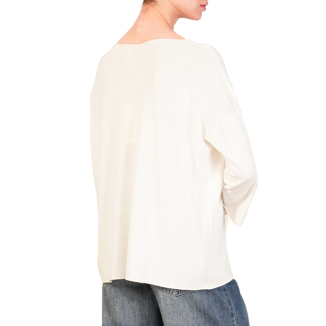 Kontatto-Maglia scatola oversize - off white