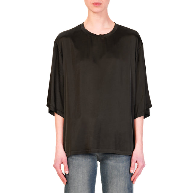 Vicolo-Blusa satin elasticizzata - nero