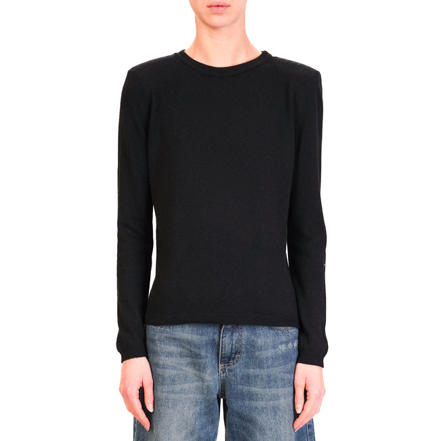 Vicolo-Maglia con spalline misto cashmere - nero