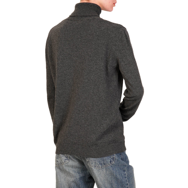 Vicolo-Maglia collo alto misto cashmere - antracite