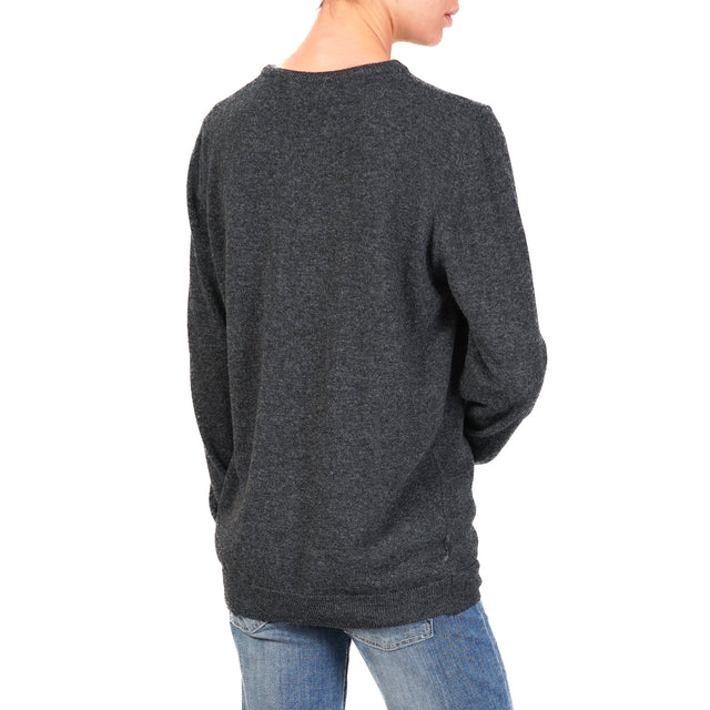 Vicolo-Crewneck sweater mixed cashmere - anthracite