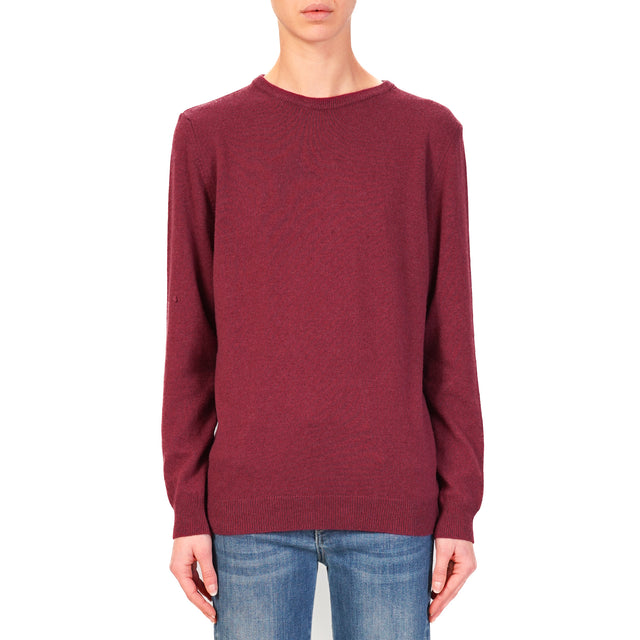 Vicolo-Maglia girocollo misto cashmere - Bordeaux