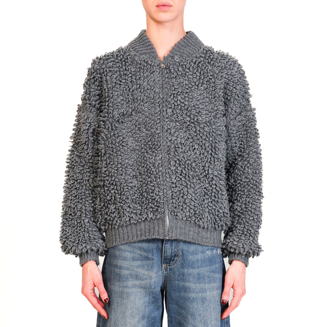 Vicolo-Bomber bouclé mixed alpaca - grey