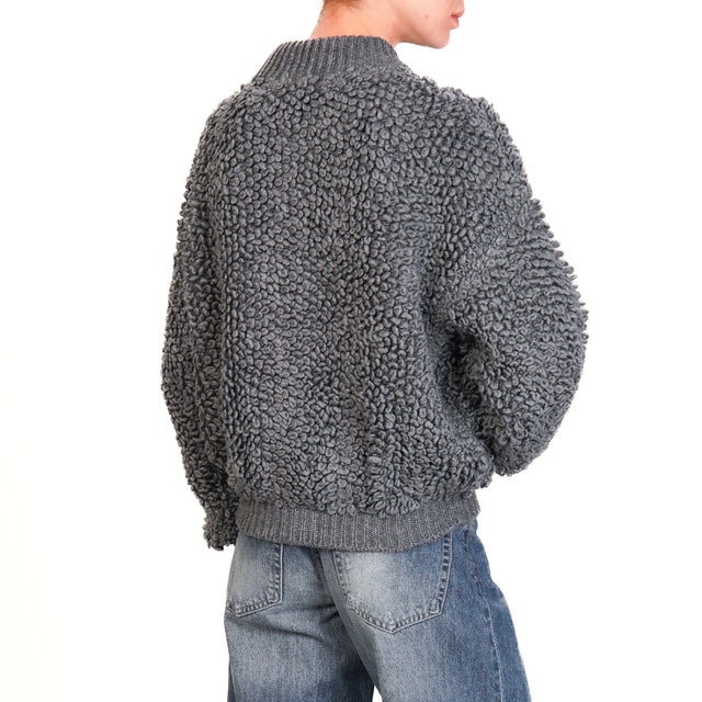 Vicolo-Bomber bouclé mixed alpaca - grey