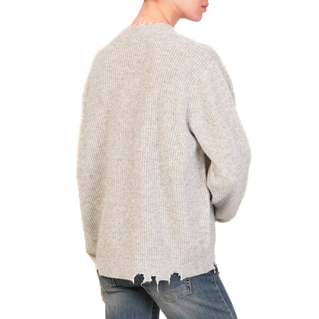 Vicolo-Maglia misto cashmere con rotture - grigio