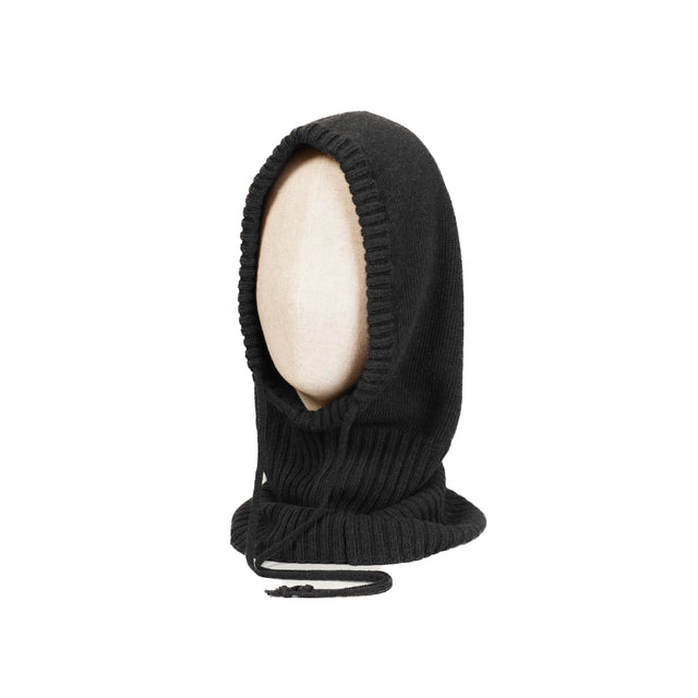 Vicolo-Balaclava a costine misto cashmere - nero