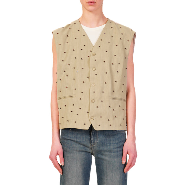 Vicolo-Gilet vintage reburn LIMITED EDITION - sand