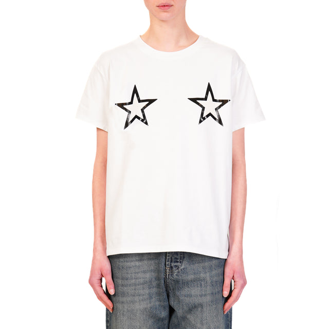 Vicolo-T-shirt stelle - bianco