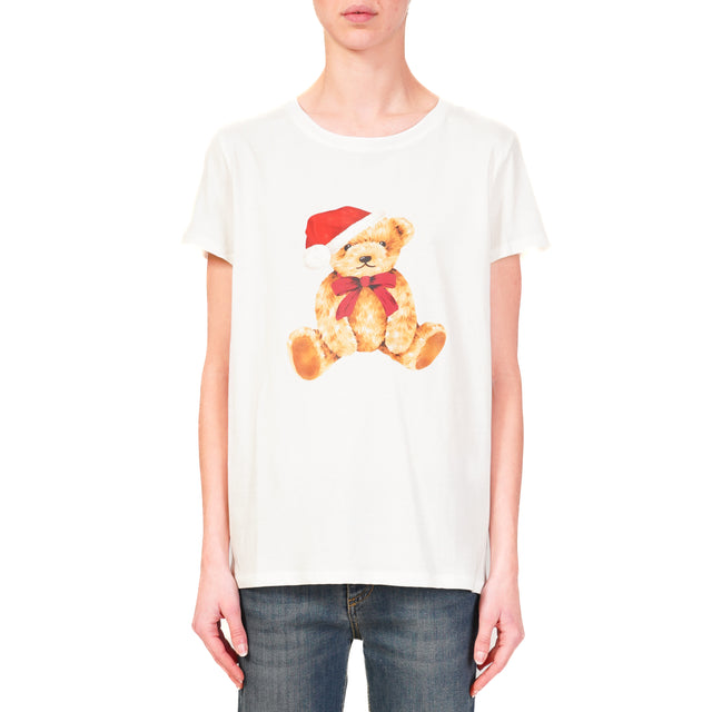 Vicolo-T-shirt teddy con cappello - bianco