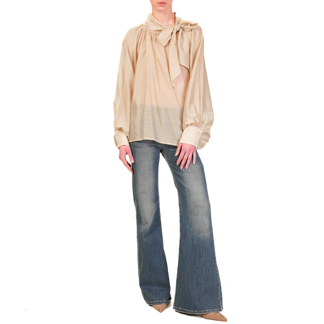 Vicolo-Camicia mussola manica ampia - beige