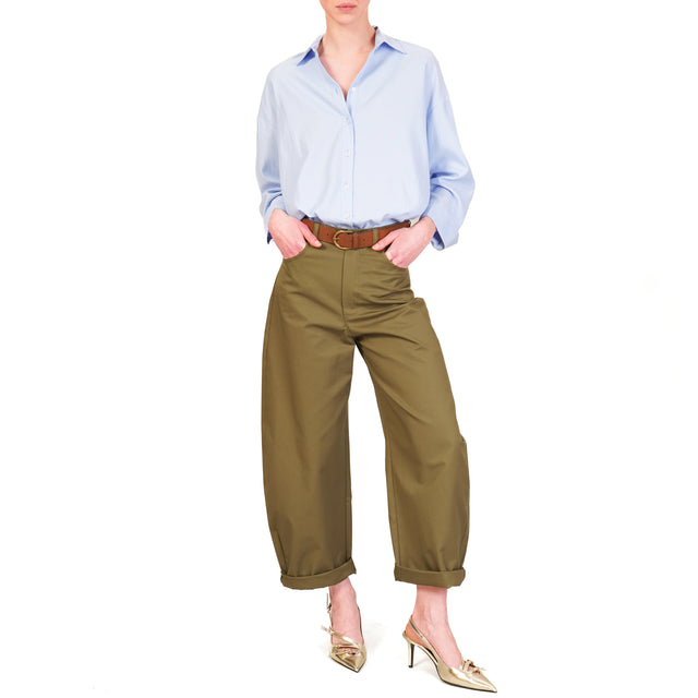 Vicolo-Pantalone barrel in cotone - militare