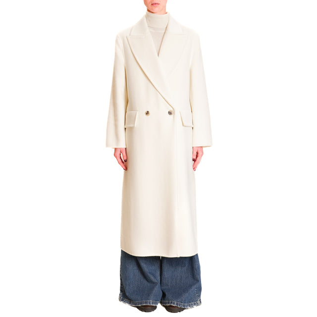 Vicolo-Coat hand made wool blend - milk