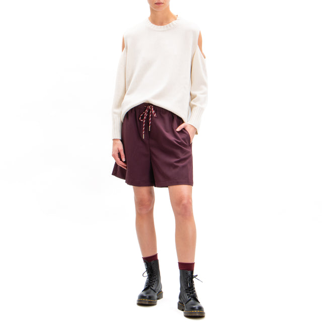 Vicolo-Shorts with drawstring - wine