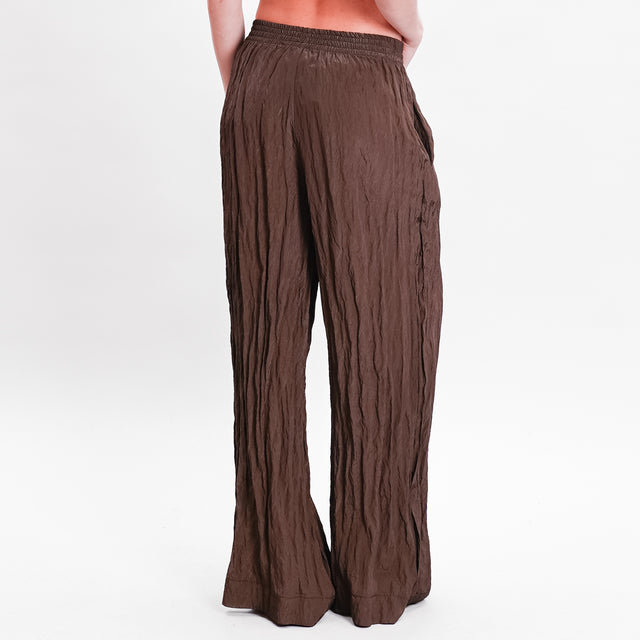 Vicolo-Pantalone in embossed fabric - coffee