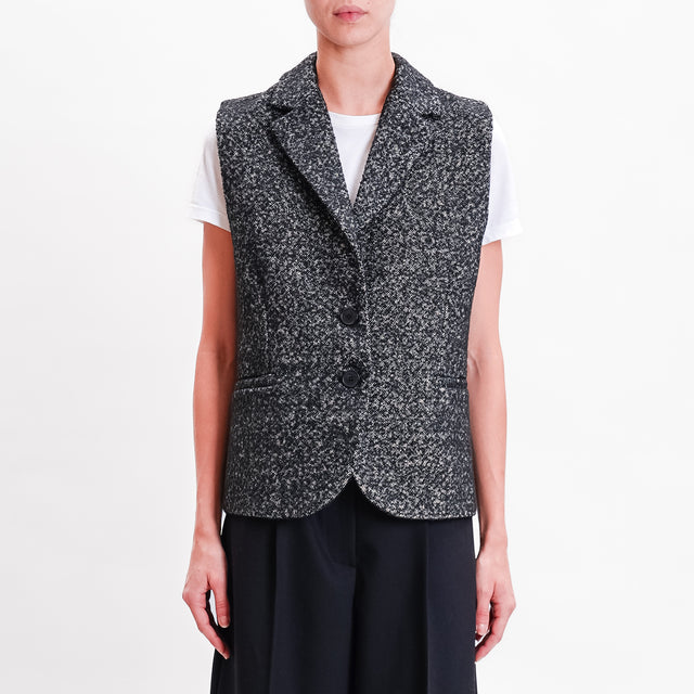 Vicolo-Gilet 3 bottoni - nero melange