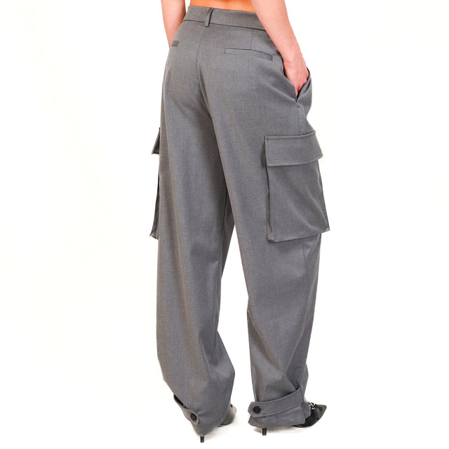 Vicolo-Pantalone cargo con pinces - grigio