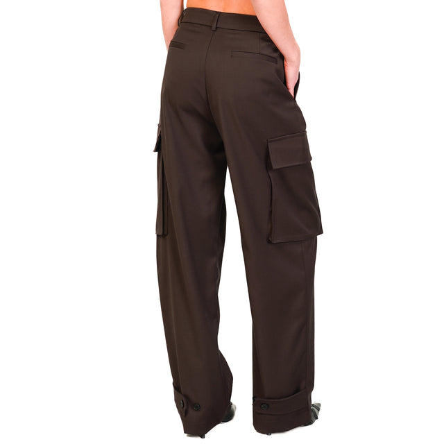 Vicolo-Pantalone cargo con pinces - moro