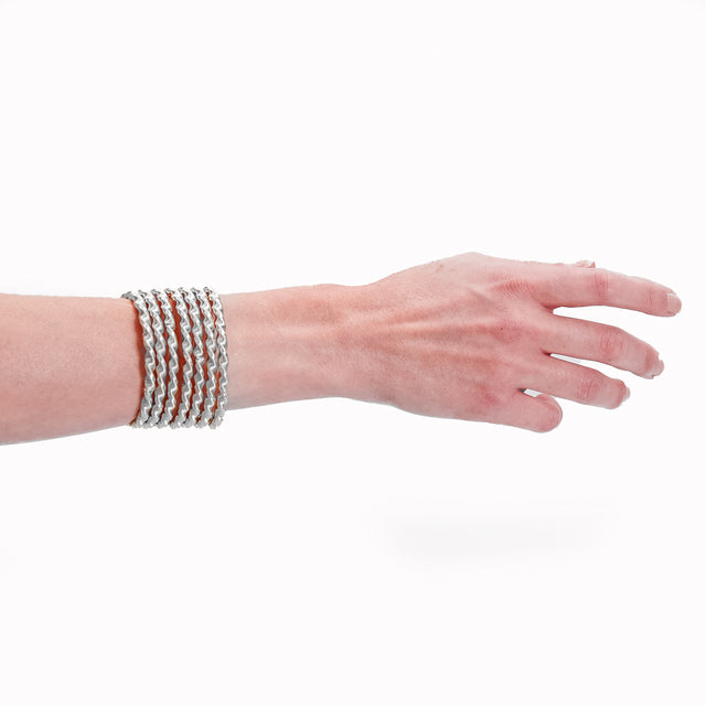 W by Whitemood-Bracciale rigido torchon - silver