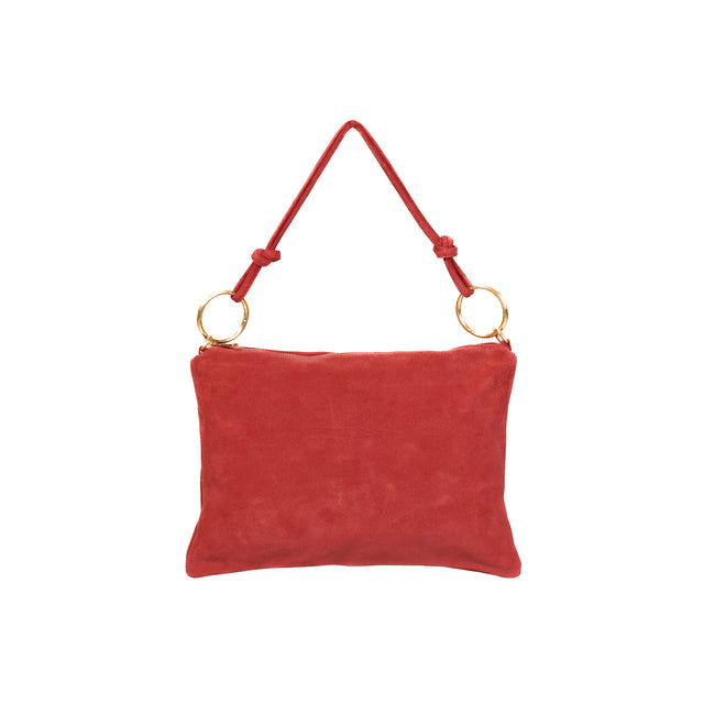 W by Whitemood-Borsa a spalla in pelle scamosciato - Rosso