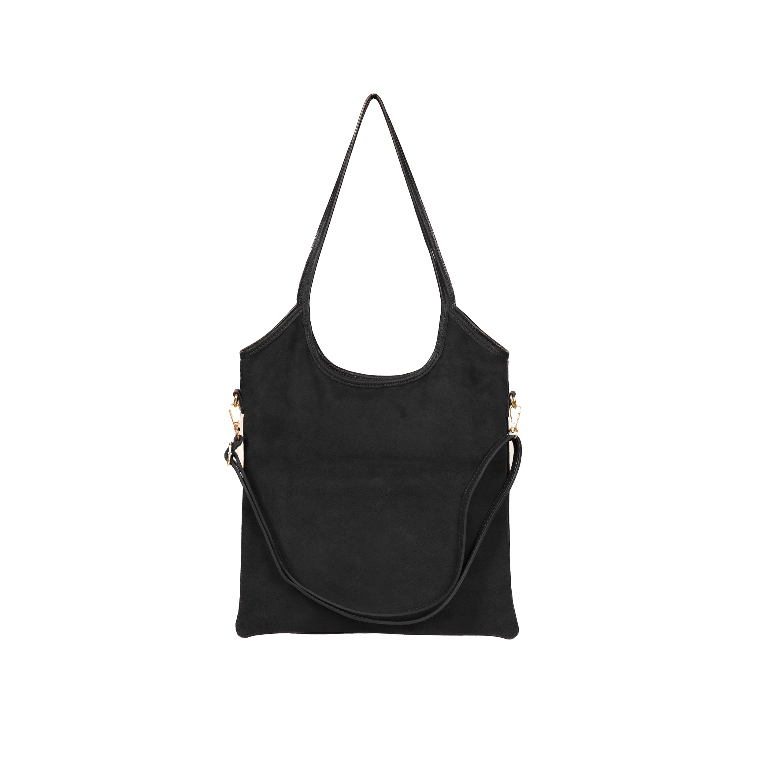 Nero Bianco Black Suede Hobo discount Bag