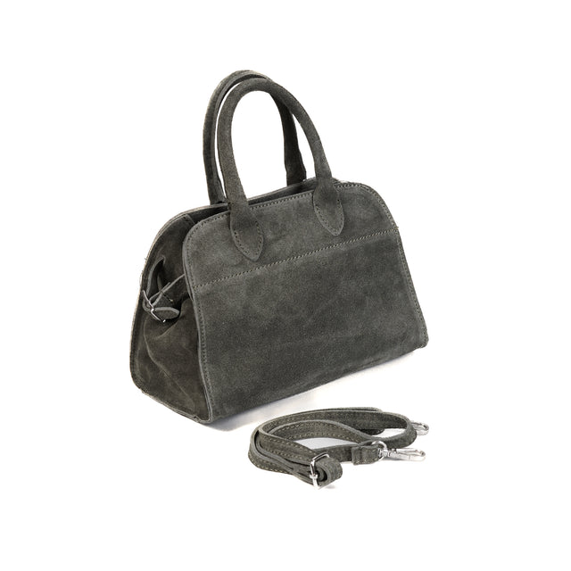 W by white mood-Mini bag a mano genuine leather scamosciata - grigio