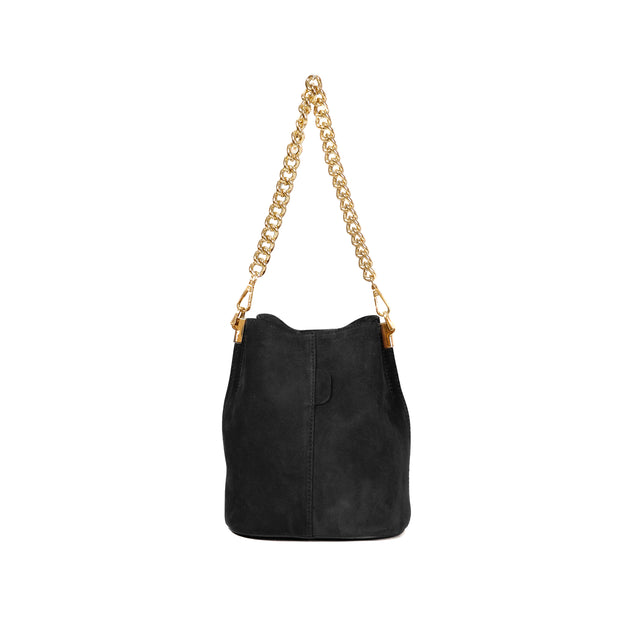 W by Whitemood-Borsa secchiello scamosciato - nero