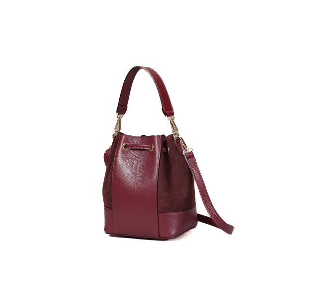 W by Whitemood-Bucket Bag with Tassels - Bordeaux