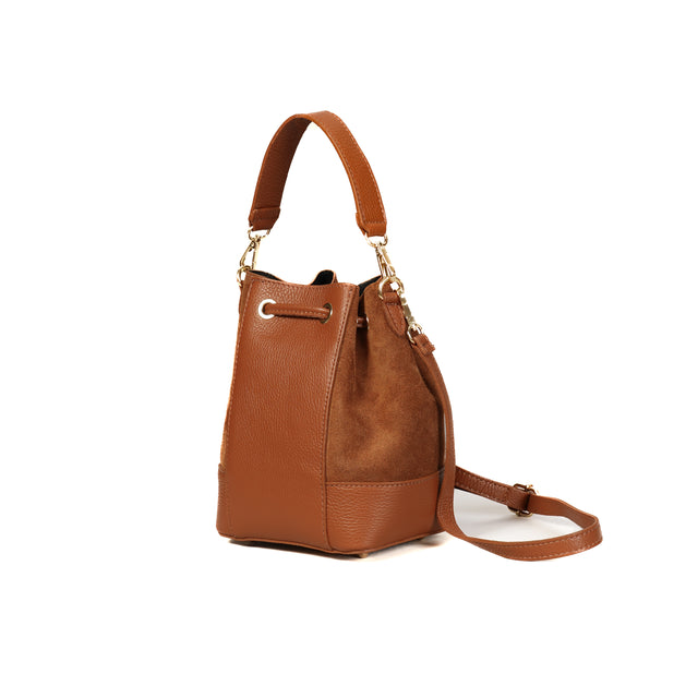 W by Whitemood-Large Bucket Bag with Tassels - Leather