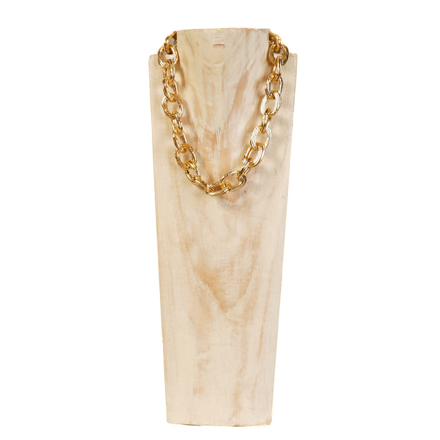 W by Whitemood-Hammered Chain Necklace - Gold