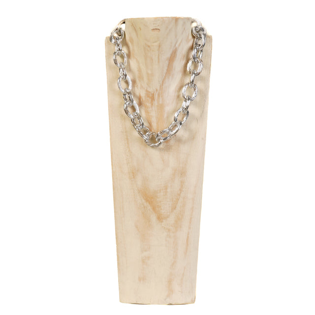 W by Whitemood-Hammered Chain Necklace - Silver