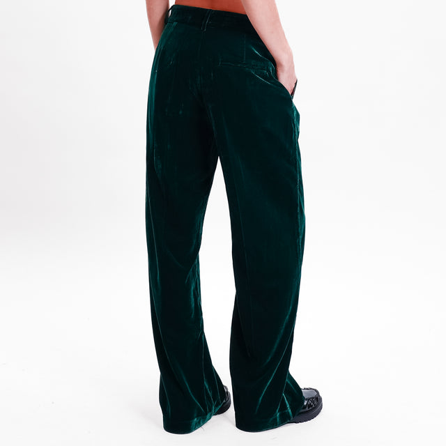 Wu'side-Pantalone velluto - VERDE