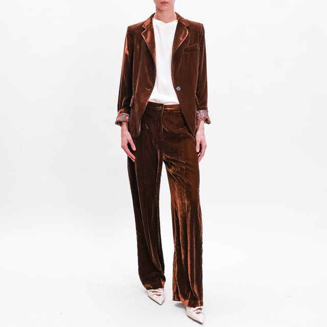 Wu'side-Cellular Trousers - brown